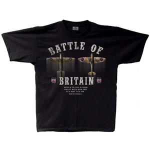 Battle Of Britain Vintage T-Shirt Black LARGE