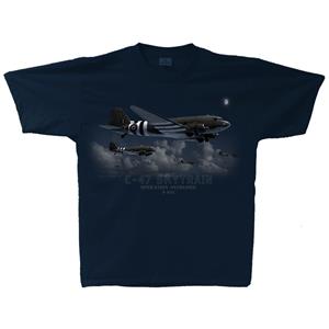 C-47 Skytrain Operation Overlord T-Shirt Navy Blue SMALL