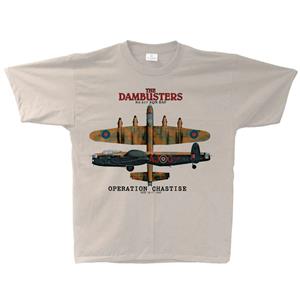 Dambusters Lancaster Operation Chastise T-Shirt Sand SMALL