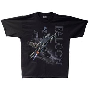 F-16 Falcon T-Shirt Black LARGE