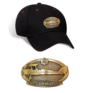 De Havilland Tiger Moth Brass Badge Cap Black
