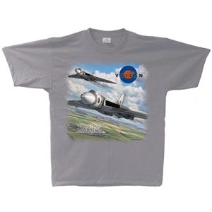 Avro Vulcan Vintage T-Shirt Silver LARGE