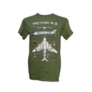 Handley Page Victor K2 Blueprint Design T-Shirt Olive Green X-LARGE