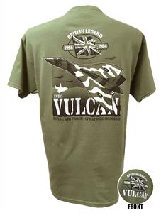 Avro Vulcan British Legend Action T-Shirt Olive Green 3X-LARGE